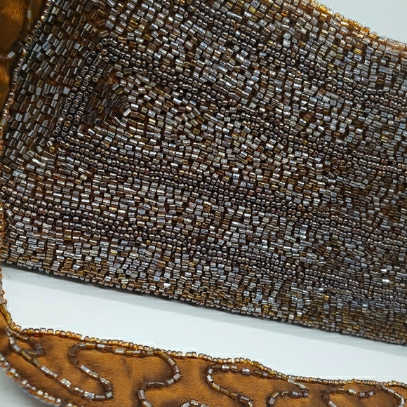 Vintage Beaded Brown Formal Clutch - Picture 3 of 8